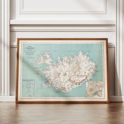 Carte de l'Islande 1888 - Landkort