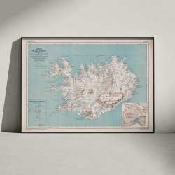 Carte de l'Islande 1888 - Landkort