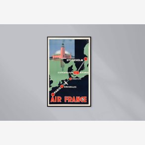 Air France / Paris Stockholm 1935 - Rejseplakat