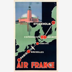 Air France / Paris Stockholm 1935 - Rejseplakat