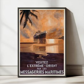 Bes�g Fjern�sten med Messageries Maritimes 1931 - Rejseplakat