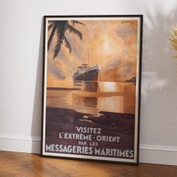 Bes�g Fjern�sten med Messageries Maritimes 1931 - Rejseplakat