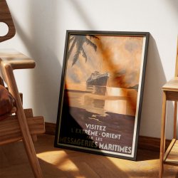 Bes�g Fjern�sten med Messageries Maritimes 1931 - Rejseplakat