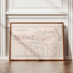 Carte des vignobles des c�tes Beaujolaises 1869 - Vinkort