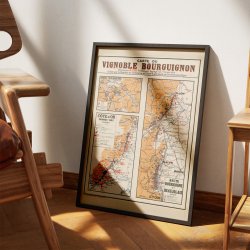 Carte du Vignoble Bourguignon 1934 - Vinkort