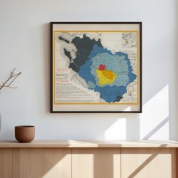 Carte des crus du Cognac 1938 - Vinkort