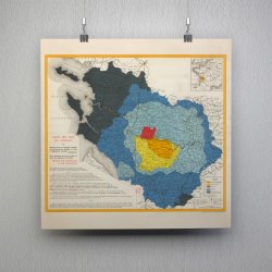 Carte des crus du Cognac 1938 - Vinkort