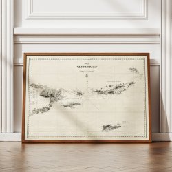 Dansk Vestindien med nabolande 1849 - Sfartskort