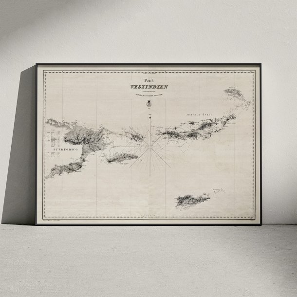 Dansk Vestindien med nabolande 1849 - Sfartskort