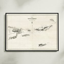 Dansk Vestindien med nabolande 1849 - Sfartskort