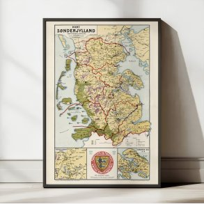 Kort over S�nderjylland 1918 - Landkort