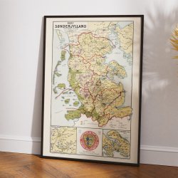 Kort over S�nderjylland 1918 - Landkort