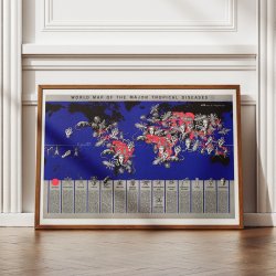 Tropiske sygdomme 1944 - Medicinsk Verdenskort