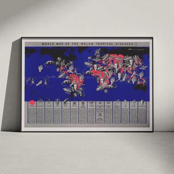 Tropiske sygdomme 1944 - Medicinsk Verdenskort