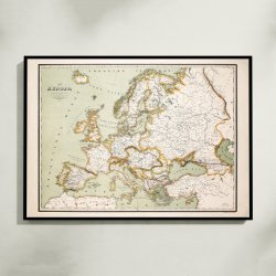 Kort over Europa 1887 - Landkort