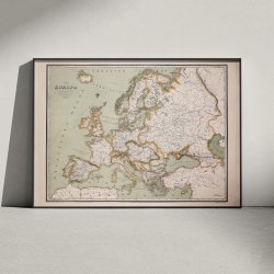 Kort over Europa 1887 - Landkort