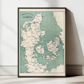 Kongeriget Danmark 1886 - Kommunikationskort