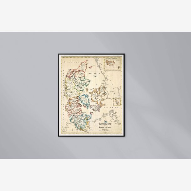 Danmark 1844 - Landkort