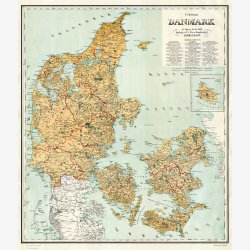 Danmark 1893 - Landkort