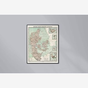 Danmark. Slesvig, Holstein, Lauenborg 1867 - Landkort