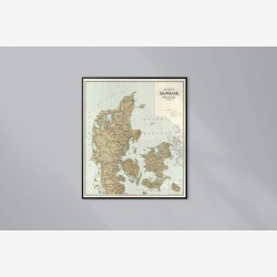 Kongeriget Danmark 1897 - Landkort