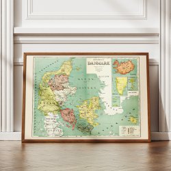 Kongeriget Danmark 1894 - Landkort