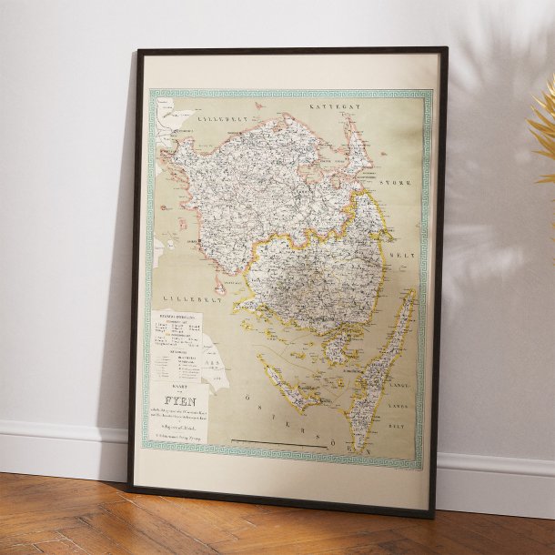 Kaart over Fyen 1891 - Landkort