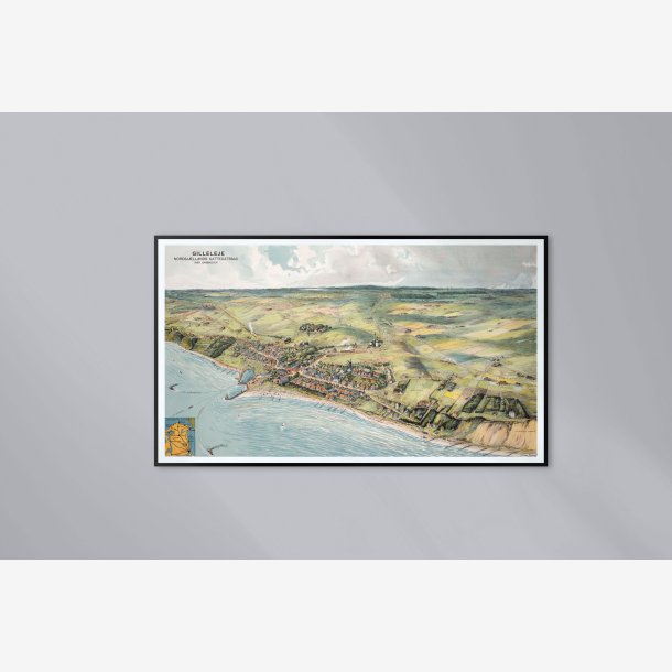 Gilleleje set fra luften 1918 - Bykort