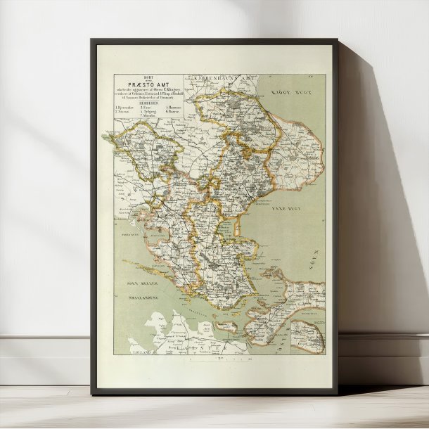 Kort over Prst Amt 1872 - Plakat