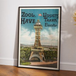 Zoologisk Have K�benhavn - Udsigts Taarn - Plakat