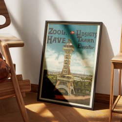 Zoologisk Have K�benhavn - Udsigts Taarn - Plakat