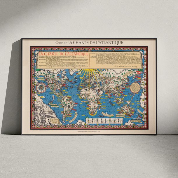 Atlanterhavserkl�ringen 1943 - Illustreret verdenskort 