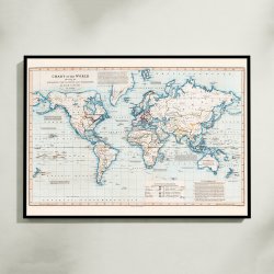 Verdenskort over religion og befolkning 1818