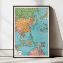 Stort landkort over Fjern�sten 1946