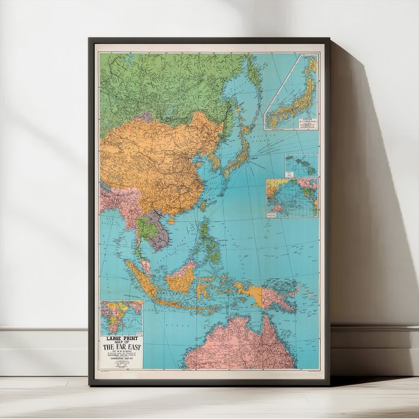 Stort landkort over Fjern�sten 1946