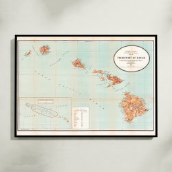 Kort over Hawaii-territoriet 1918