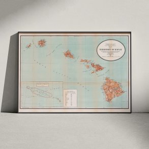Kort over Hawaii-territoriet 1918