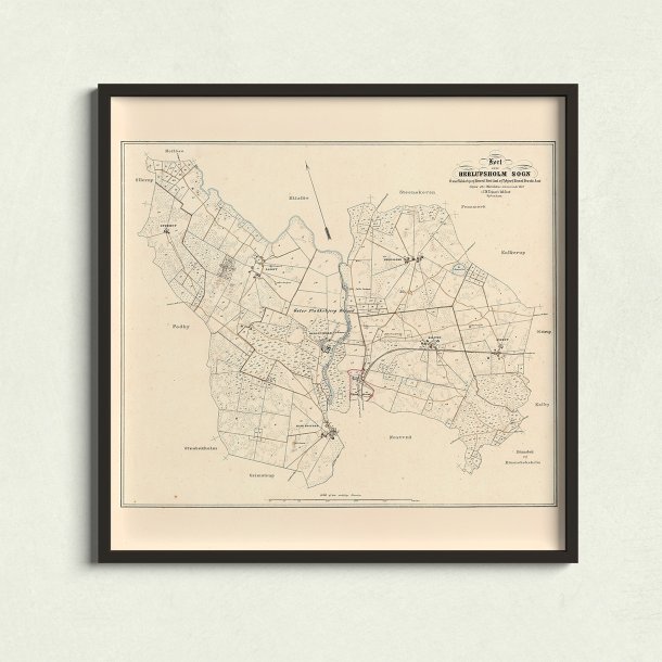 Kort over Herlufsholm Sogn 1860-1880