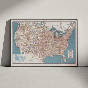 Geographia vejkort over USA 1950