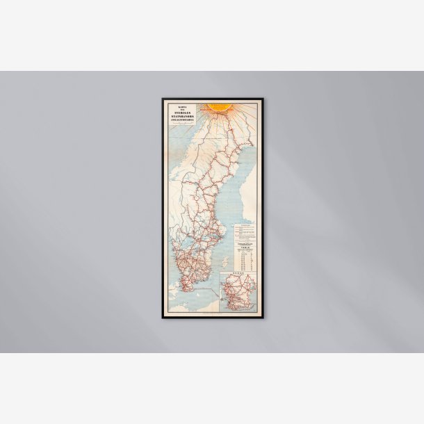 Sveriges Statsbanor 1947 - Anslagstidtabeller - Jernbanekort