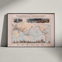 Vulkaner &amp; jordsk�lv 1850 - Anskuelsestavle