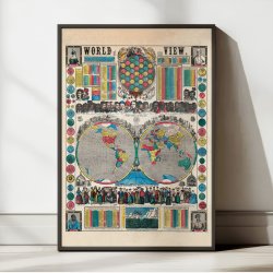 World At One View 1854 - Verdenskort