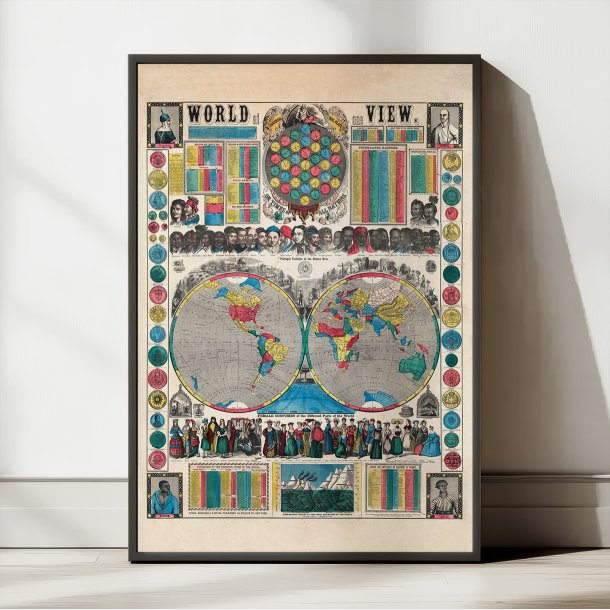 World At One View 1854 - Verdenskort