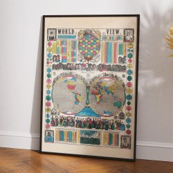 World At One View 1854 - Verdenskort