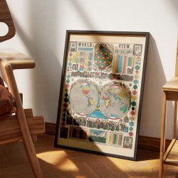 World At One View 1854 - Verdenskort