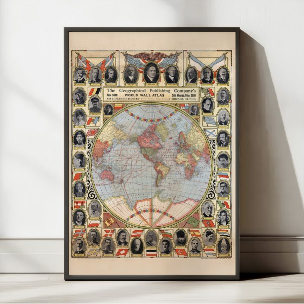 Hele verden p� �n halvkugle 1933 - Verdenskort