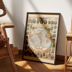 Hele verden p� �n halvkugle 1933 - Verdenskort