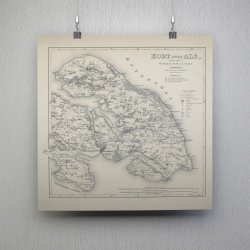 Kort over Als 1851 - Plakat