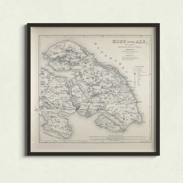 Kort over Als 1851 - Plakat