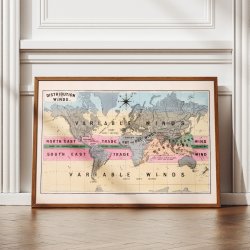 Verdens Vindforhold 1862 - Temakort